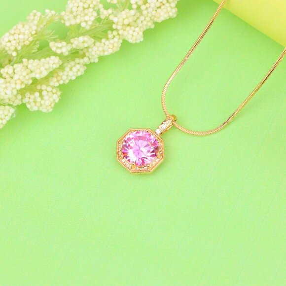 "Elegant Gold-Plated Light Purple Pendant, XPPT1391 - Picture 12 of 13